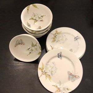 Pretty butterfly bowls and small plates